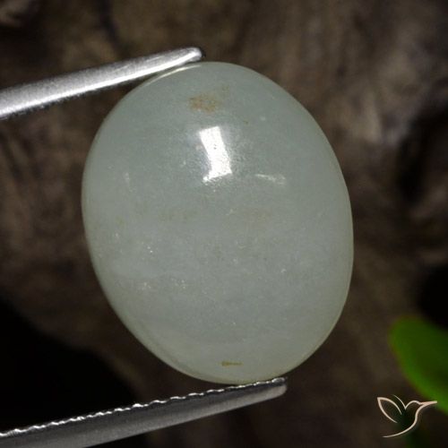 8.05ct Натуральный Серо-зеленый Жадеит, Овал, Полупрозрачный