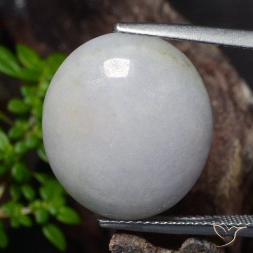 18.56ct Натуральный Средний серый Жадеит, Овал, Полупрозрачный