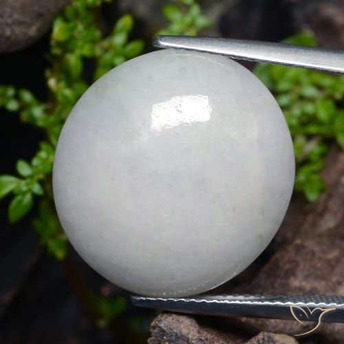 23.67ct Натуральный Средний серый Жадеит, Овал, Полупрозрачный
