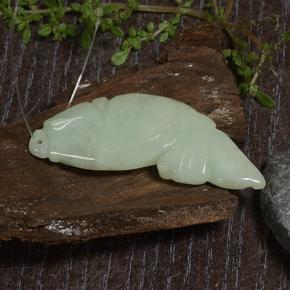 25.28 карата, натуральный Средний зеленый Жадеит, Необычная форма, Полупрозрачный
