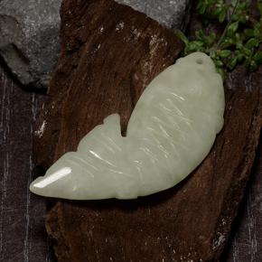 28.14 карата, натуральный Теплый светло-зеленый Жадеит, Необычная форма, Полупрозрачный