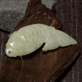 28.14 карата, натуральный Теплый светло-зеленый Жадеит, Необычная форма, Полупрозрачный