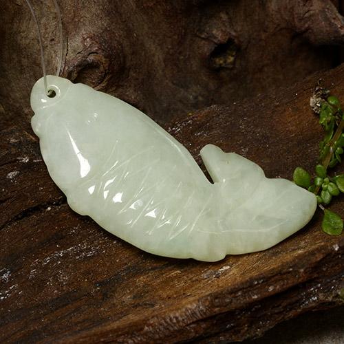 29.80 карата, натуральный Серовато-зеленый Жадеит, Необычная форма, Полупрозрачный