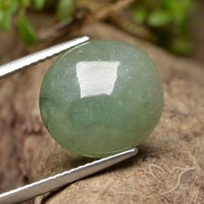 7.87 карата, натуральный Medium Light Green Жадеит, Овал, Полупрозрачный