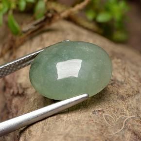 7.87 карата, натуральный Medium Light Green Жадеит, Овал, Полупрозрачный