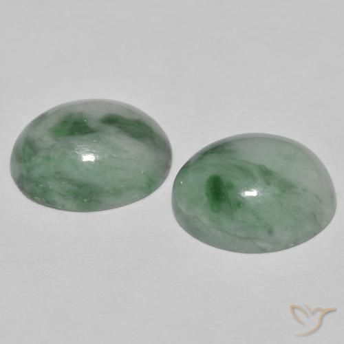 9.78 карата, натуральный Medium Light Green Жадеит, Овал, Непрозрачный