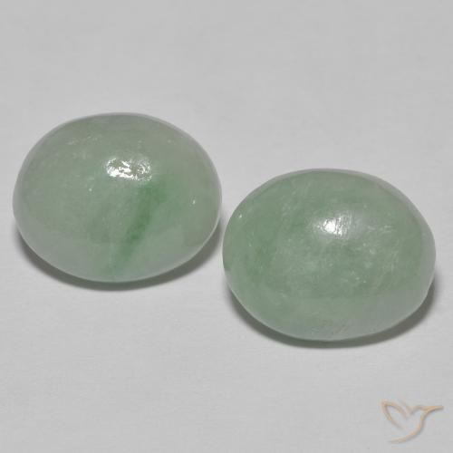 10.08 карата, натуральный Medium Light Green Жадеит, Овал, Непрозрачный