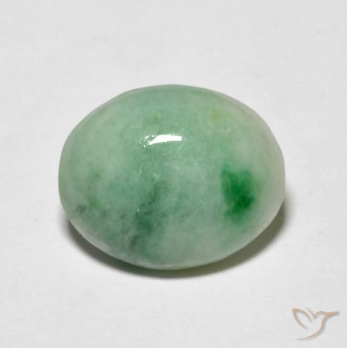 4.95ct Натуральный Светло-зеленый Жадеит, Овал, Непрозрачный