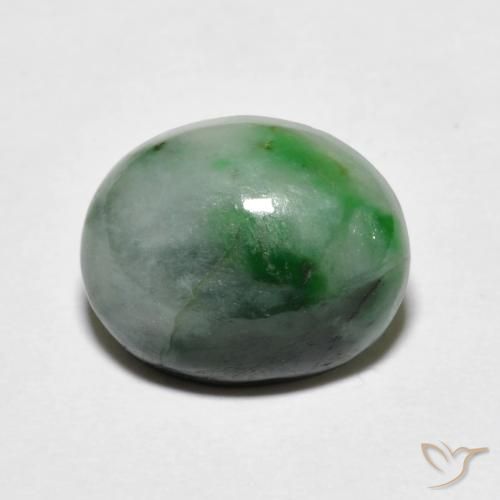 4.59ct Натуральный Темно-зеленый Жадеит, Овал, Непрозрачный
