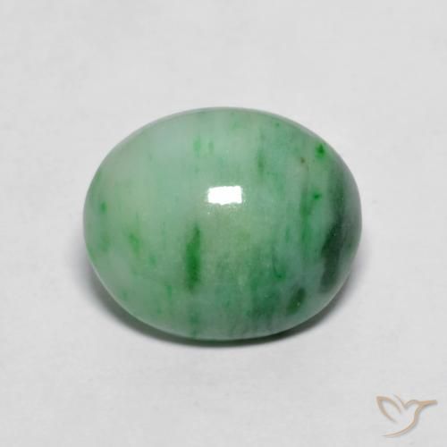 4.12ct Натуральный Светло-зеленый Жадеит, Овал, Непрозрачный