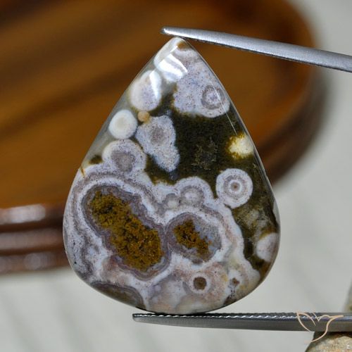 37.19ct Натуральный Многоцветный Яшма, Форма груши, Непрозрачный