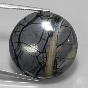 30.49 карата, натуральный Многоцветный Яшма, Огранка Круг, Непрозрачный