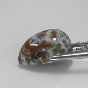 Натуральный многоцветный яшма 10,49 карата форма груши, непрозрачный