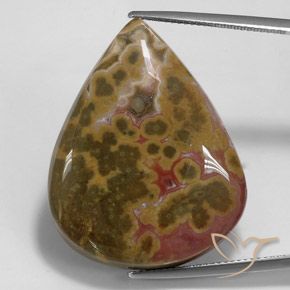 41.21ct Натуральный Многоцветный Яшма, Форма груши, Непрозрачный