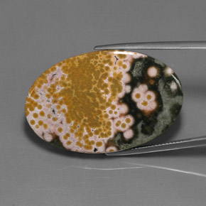 38.01 карата, натуральный Многоцветный Яшма, Огранка Овал, Непрозрачный