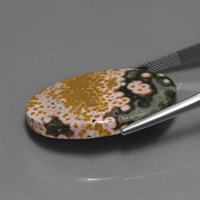 38.01 карата, натуральный Многоцветный Яшма, Огранка Овал, Непрозрачный