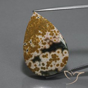 34.46ct Натуральный Многоцветный Яшма, Форма груши, Непрозрачный