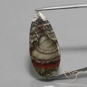 16.94ct Натуральный Многоцветный Яшма, Форма груши, Непрозрачный