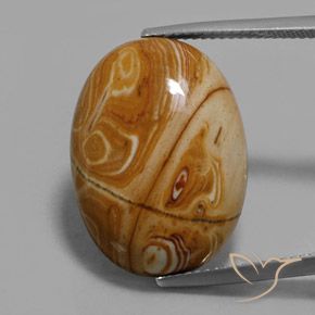 16.08ct Натуральный Многоцветный Яшма, Овал, Непрозрачный