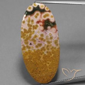 25.07ct Натуральный Многоцветный Яшма, Овал, Непрозрачный