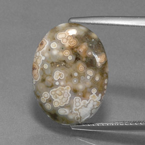 Натуральный многоцветный яшма 7,50 карата огранка овал, непрозрачный