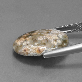 Натуральный многоцветный яшма 7,50 карата огранка овал, непрозрачный