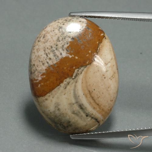 22.11ct Натуральный Многоцветный Яшма, Овал, Непрозрачный