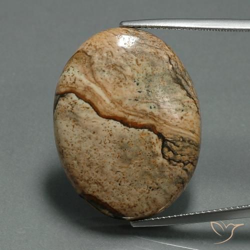 30.17ct Натуральный Многоцветный Яшма, Овал, Непрозрачный
