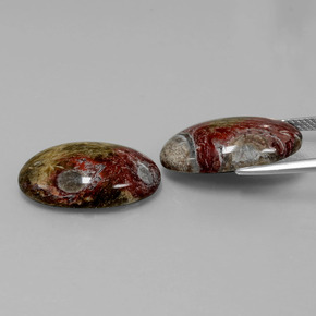  карата, натуральный Многоцветный Яшма, Огранка Овал, Непрозрачный