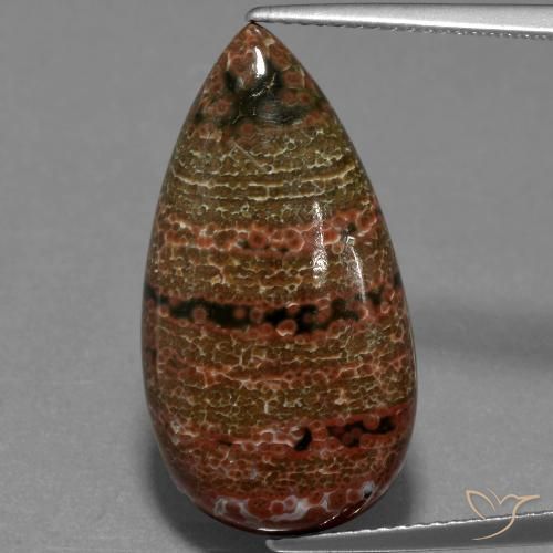 11.78ct Натуральный Многоцветный Яшма, Форма груши, Непрозрачный