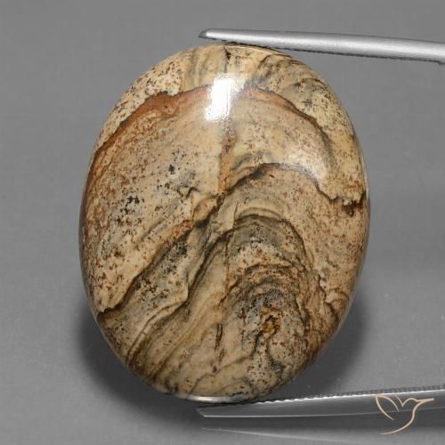 45.92ct Натуральный Многоцветный Яшма, Овал, Непрозрачный