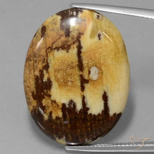 28.65ct Натуральный Многоцветный Яшма, Овал, Непрозрачный