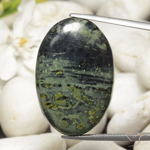 32.54ct Натуральный Многоцветный Яшма, Овал, Непрозрачный
