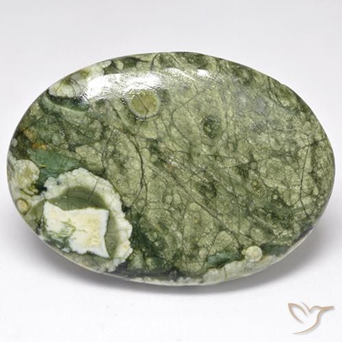 33.87ct Натуральный Многоцветный Яшма, Овал, Непрозрачный