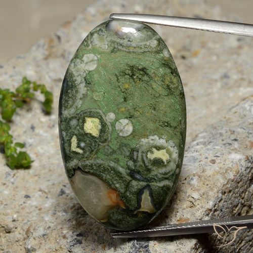 27.42ct Натуральный Многоцветный Яшма, Овал, Непрозрачный