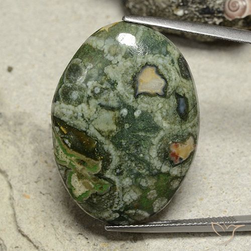 24.10ct Натуральный Многоцветный Яшма, Овал, Непрозрачный