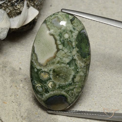 25.95ct Натуральный Многоцветный Яшма, Овал, Непрозрачный