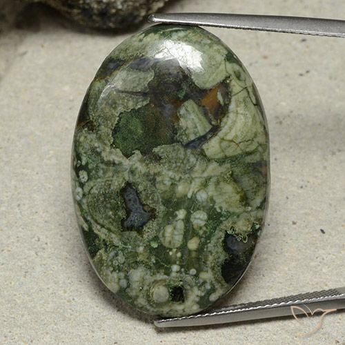 26.08ct Натуральный Многоцветный Яшма, Овал, Непрозрачный