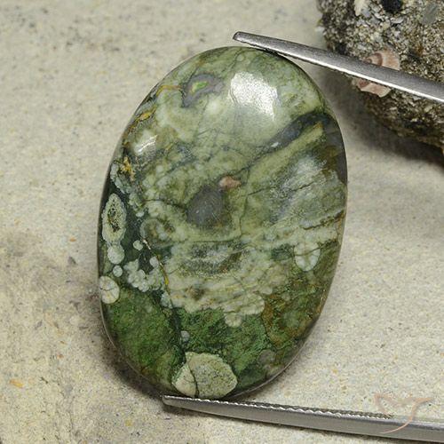 30.68ct Натуральный Многоцветный Яшма, Овал, Непрозрачный