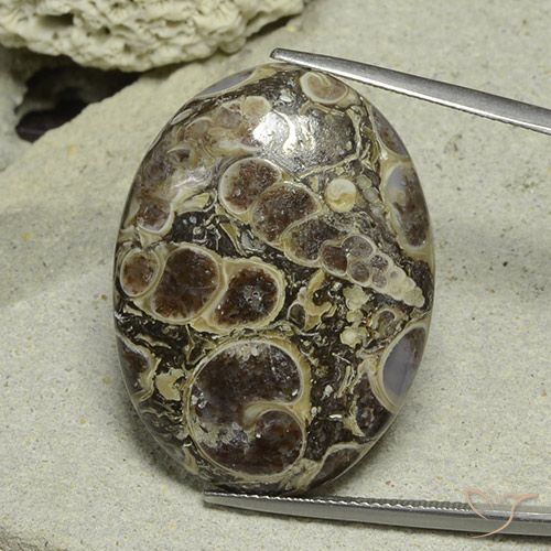40.61ct Натуральный Многоцветный Яшма, Овал, Непрозрачный