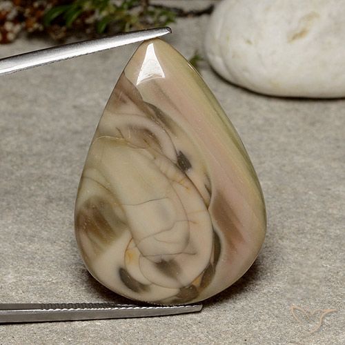 32.33ct Натуральный Многоцветный Яшма, Форма груши, Непрозрачный