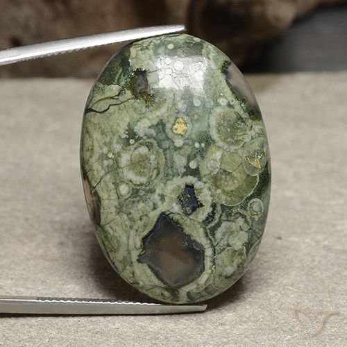 28.30ct Натуральный Многоцветный Яшма, Овал, Непрозрачный