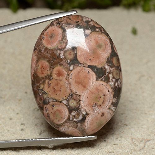 28.24ct Натуральный Многоцветный Яшма, Овал, Непрозрачный