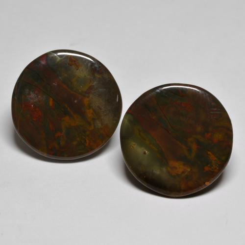 21.11 карата, натуральный Многоцветный Яшма, Огранка Круг, Непрозрачный