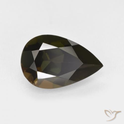 1.34ct Натуральный Темно-коричневый Корнерупин, Форма груши, Чистота VVS