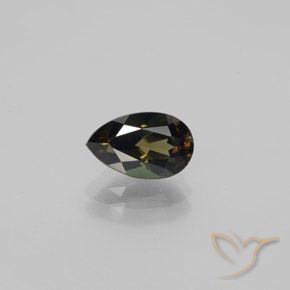 1.65ct Натуральный Зеленовато-коричневый Корнерупин, Форма груши, Чистота VVS