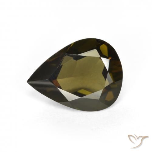 1.54ct Натуральный Темно-зеленый Корнерупин, Форма груши, Чистота VVS