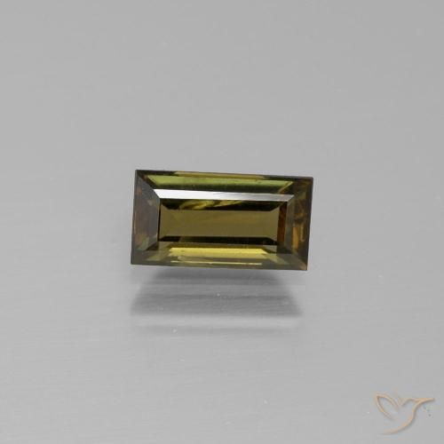 1.03ct Натуральный Зеленовато-коричневый Корнерупин, Огранка Багет, VS-SI