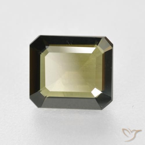 1.14ct Натуральный Зеленовато-коричневый Корнерупин, Изумрудная огранка, VS-SI