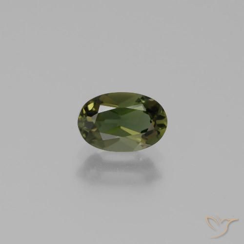 0.93ct Натуральный Темно-зеленый Корнерупин, Овал, Чистота VVS